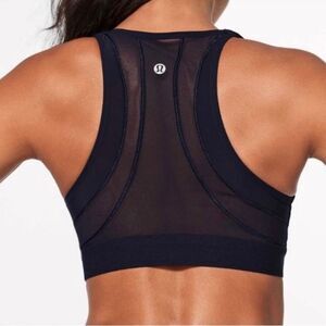 LULULEMON Fresh in Mesh Sports Bra Midnight Blue B/C RARE Size 4 Like New